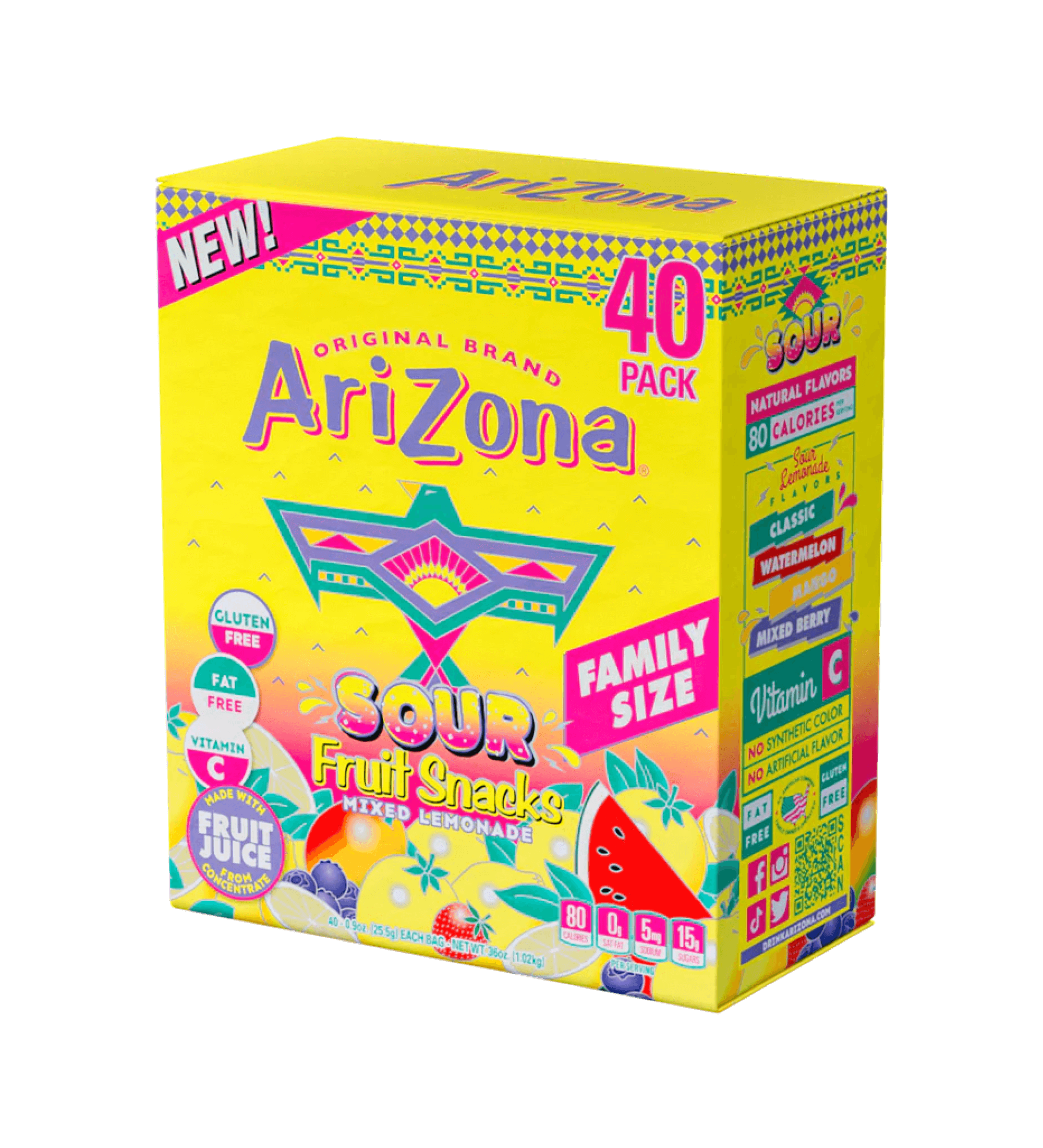 Sour Lemonade .9oz Fruit Snacks 40 Pack Case Shot