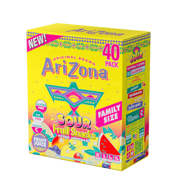 Sour Lemonade .9oz Fruit Snacks 40 Pack Case Shot