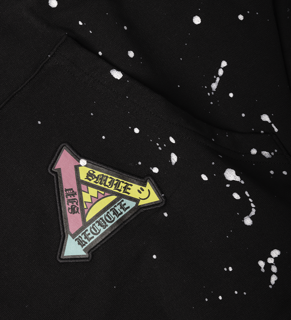 Splatter Hoodie Lifestyle Image Close Up