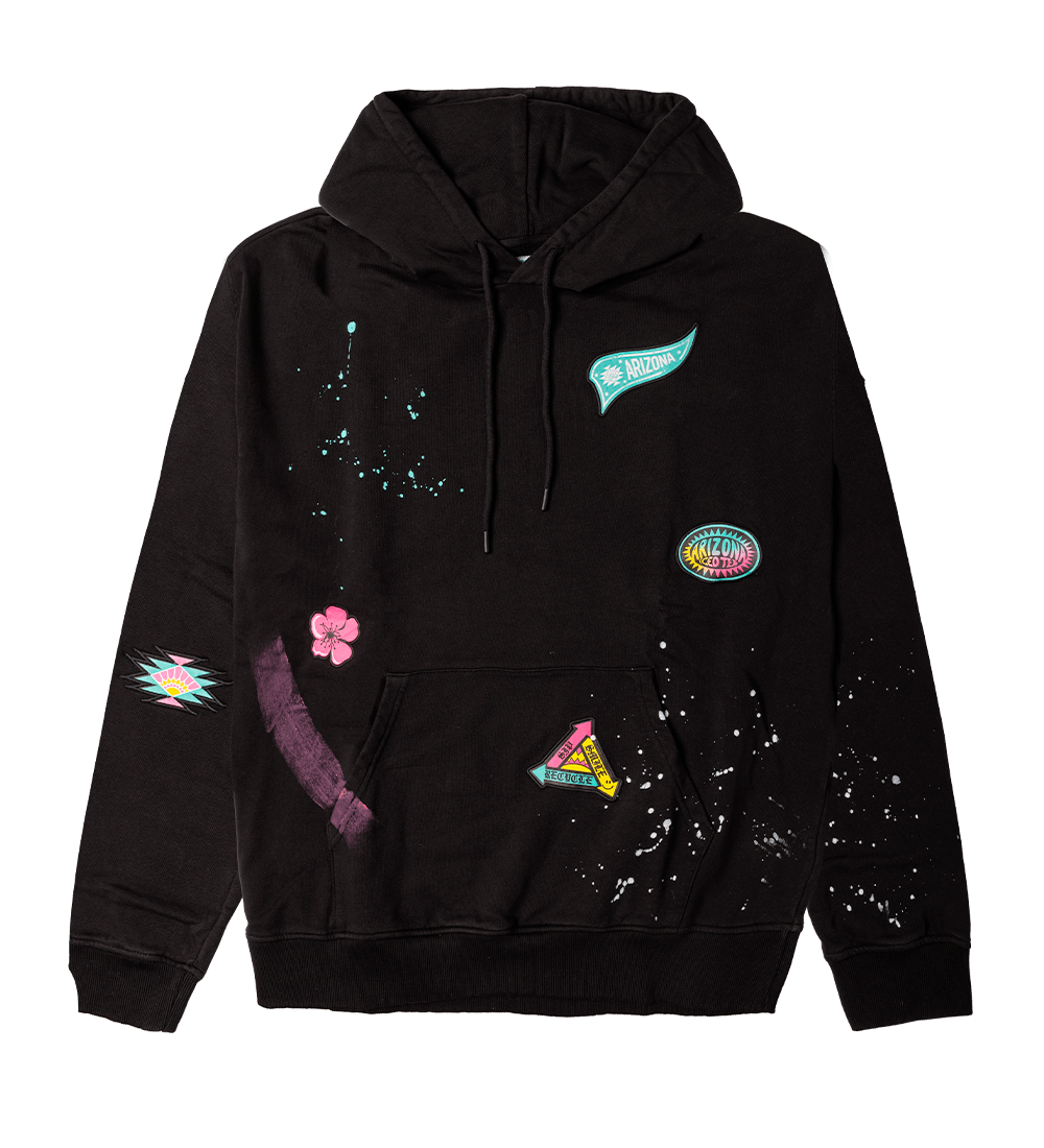 Black Paint Splatter Cotton Hoodie