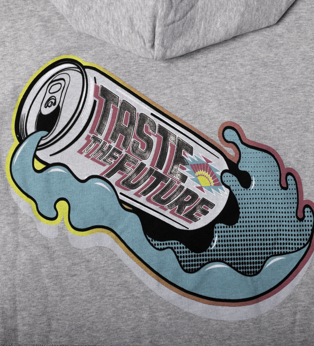 Taste The Future Hoodie Lifestyle Close Up Image