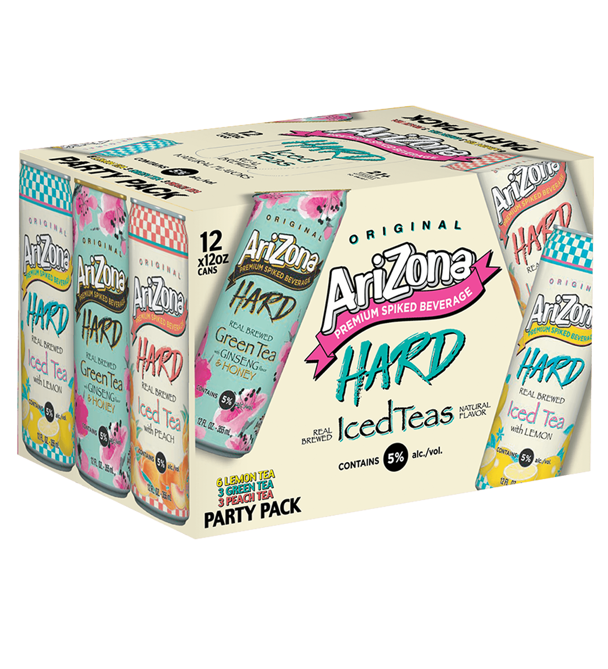 AZ Hard Tea Variety 12 Pack 12 oz Case Shot