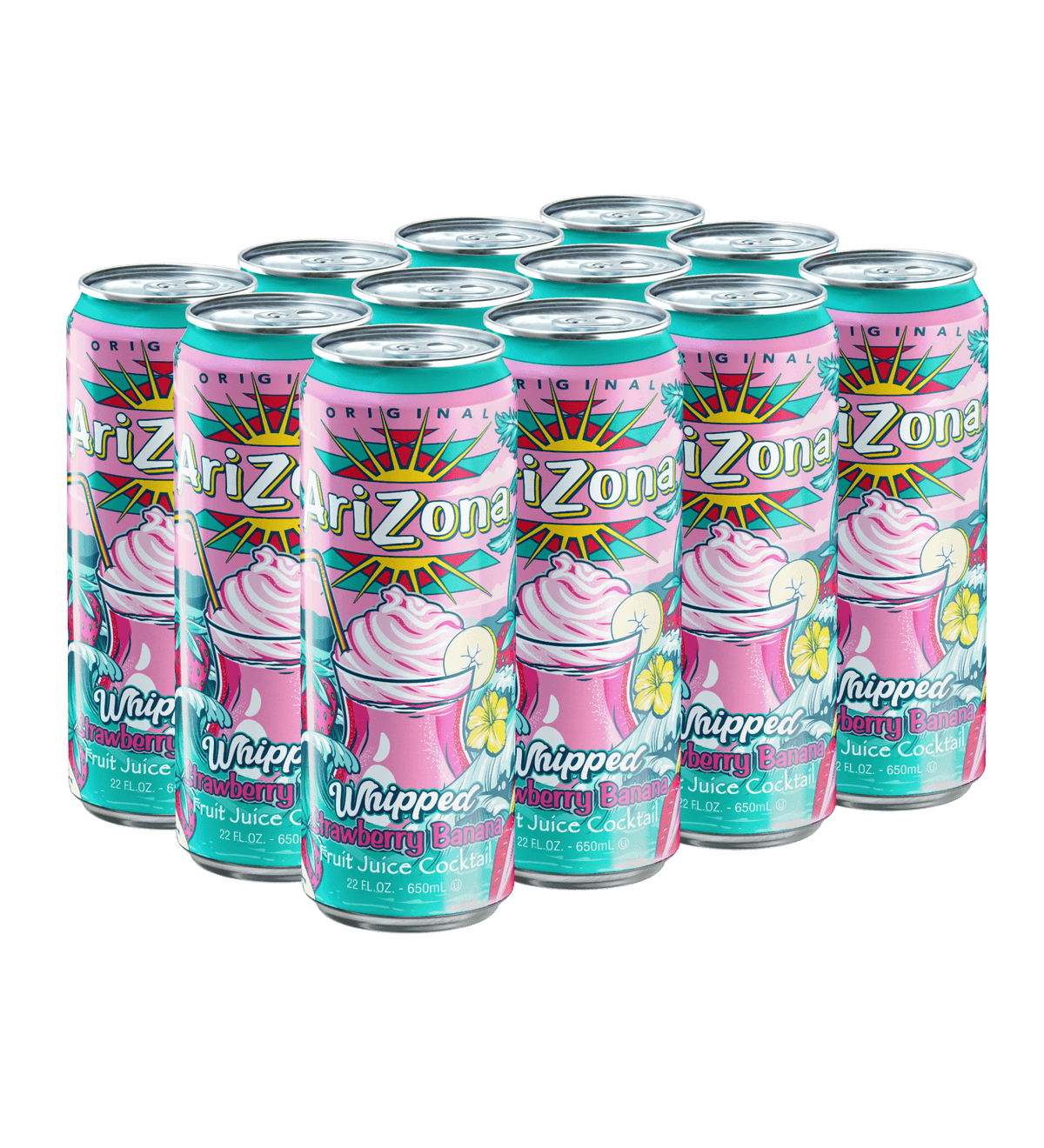 Whipped Strawberry Banana Juice Cocktail | 22 oz. Big Can / 12-pack