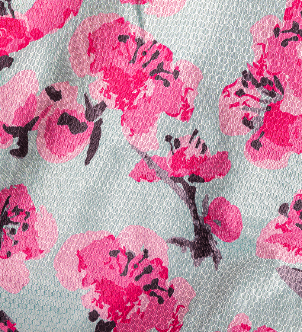 Teal & Pink Cherry Blossom Windbreaker Jacket