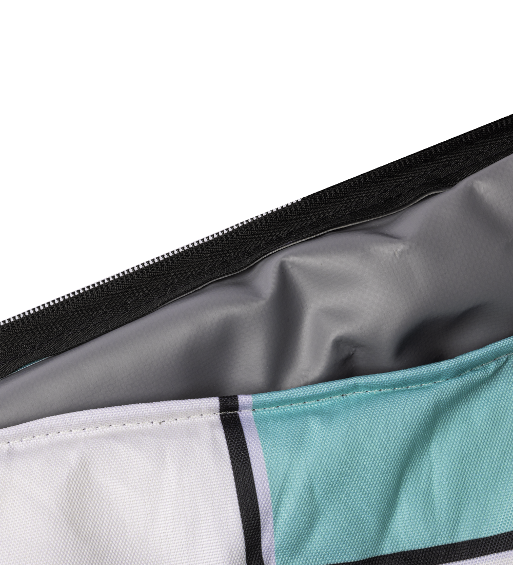 White & Teal Checkerboard Cooler Bag