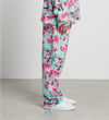 Teal & Pink Cherry Blossom Cotton Sweatpants