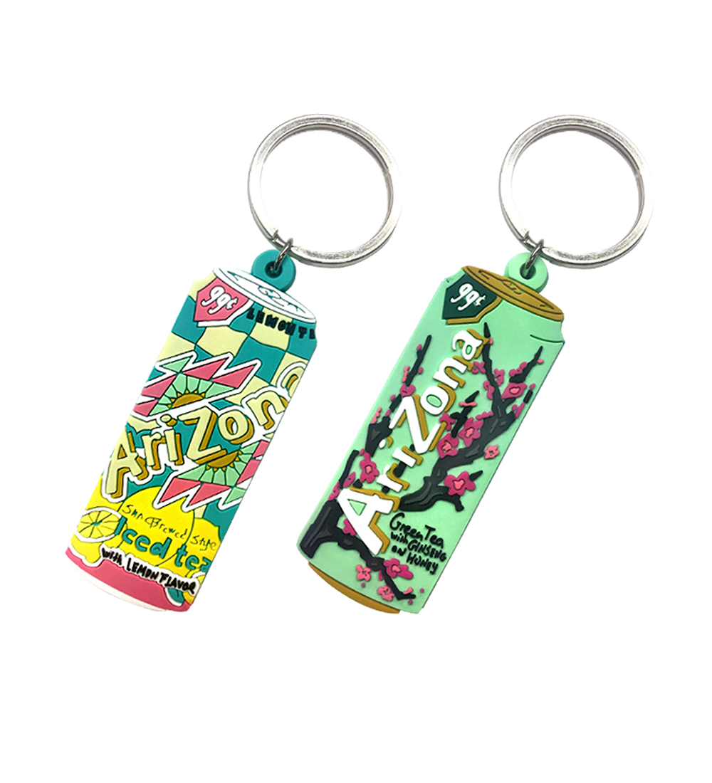 Lemon Tea + Green Tea Can Keychain
