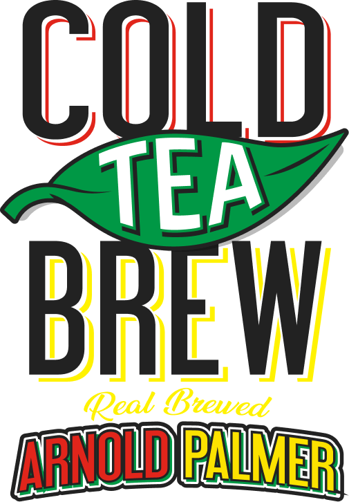 Logo for Cold Tea Brew Arnold Palmer on a black background