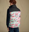 Black & Teal Cherry Blossom Puffer Vest