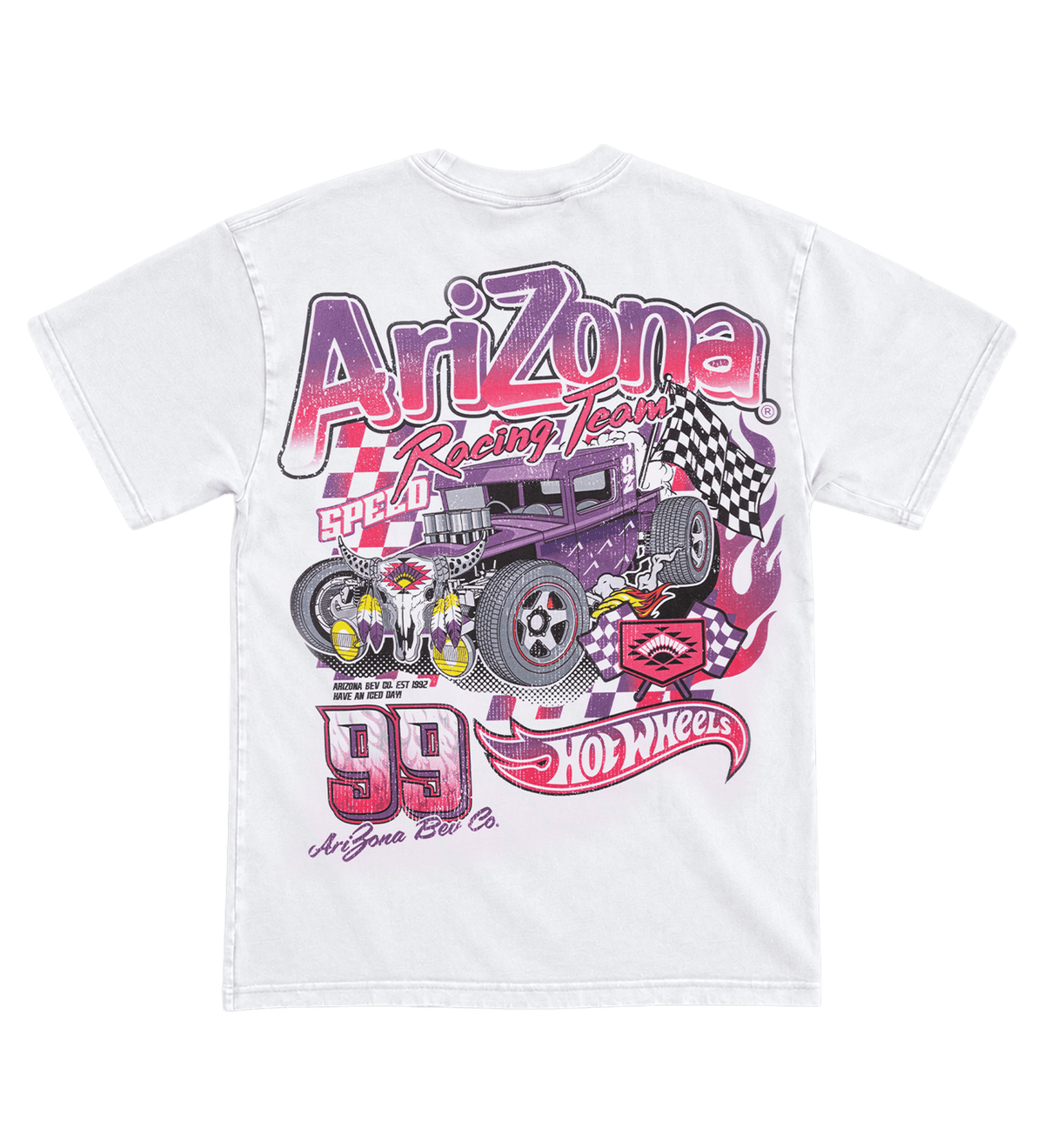 White & Purple Race Car T-Shirt