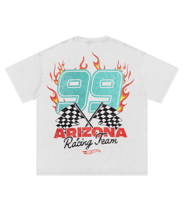 White & Teal 99 Racing Team T-Shirt