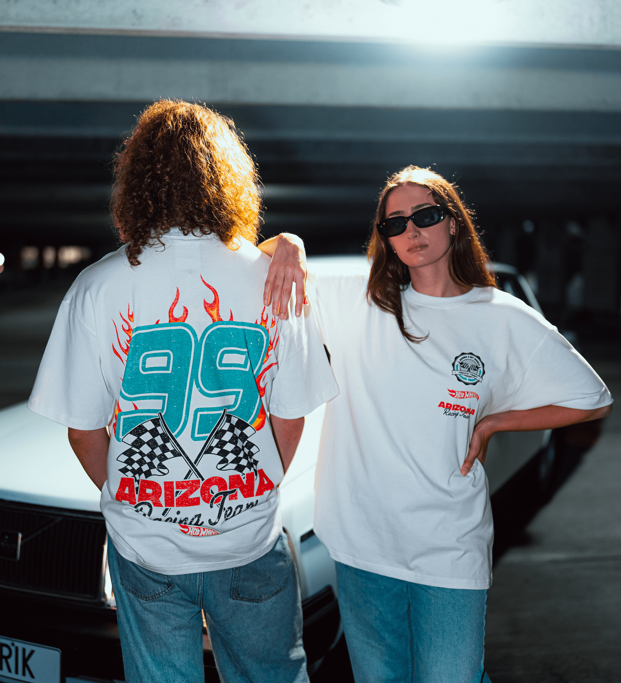 White & Teal 99 Racing Team T-Shirt