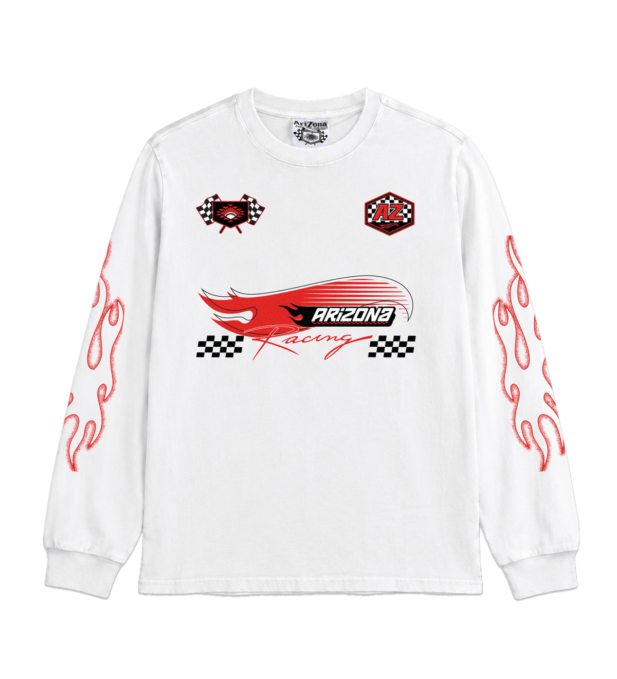 White Racing Long-Sleeve T-Shirt