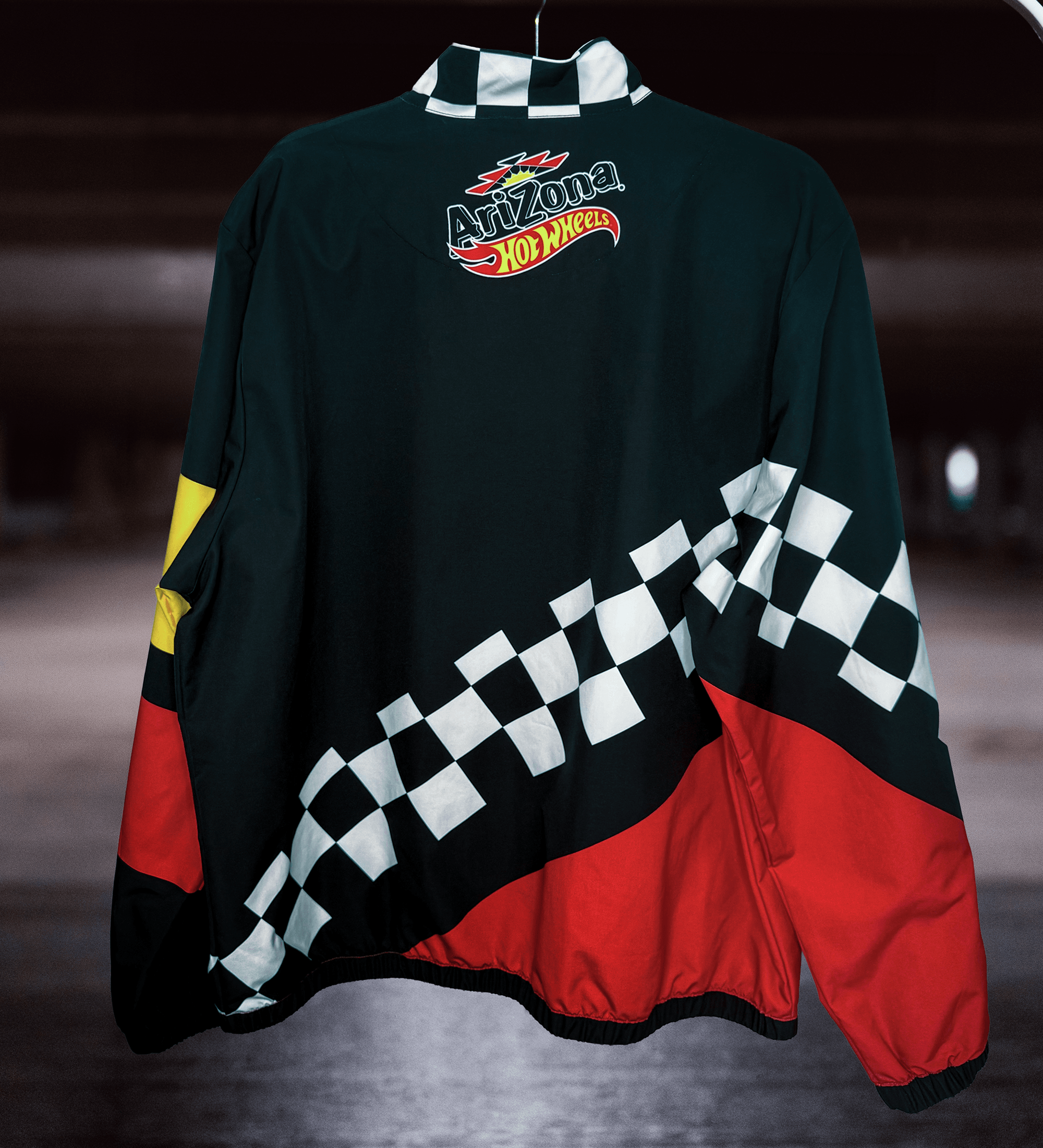 Black & Red Checkerboard Windbreaker Jacket