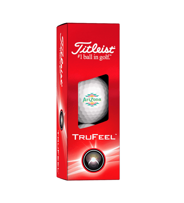 Titleist TruFeel golf ball in a red box with Arizona logo