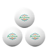 Three golf balls with 'AriZona' logo 
