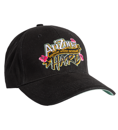 Arizona hard trucker hat black three quarter angle