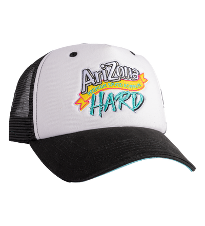 Arizona hard trucker hat white three quarter angle