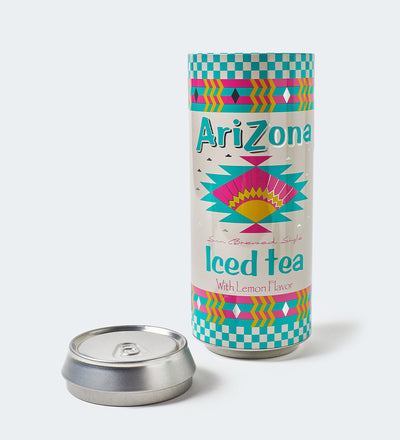 Arizona stash can lifestyle with cap off lemon tea