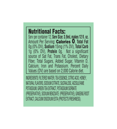 Arizona water enhancer green tea enhancer nutrition