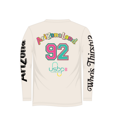 Arizonaland jersey 92 longsleeve gradient ivory back