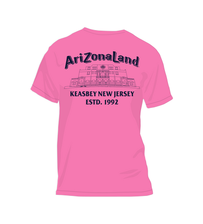 Arizonaland t shirt neon pink back