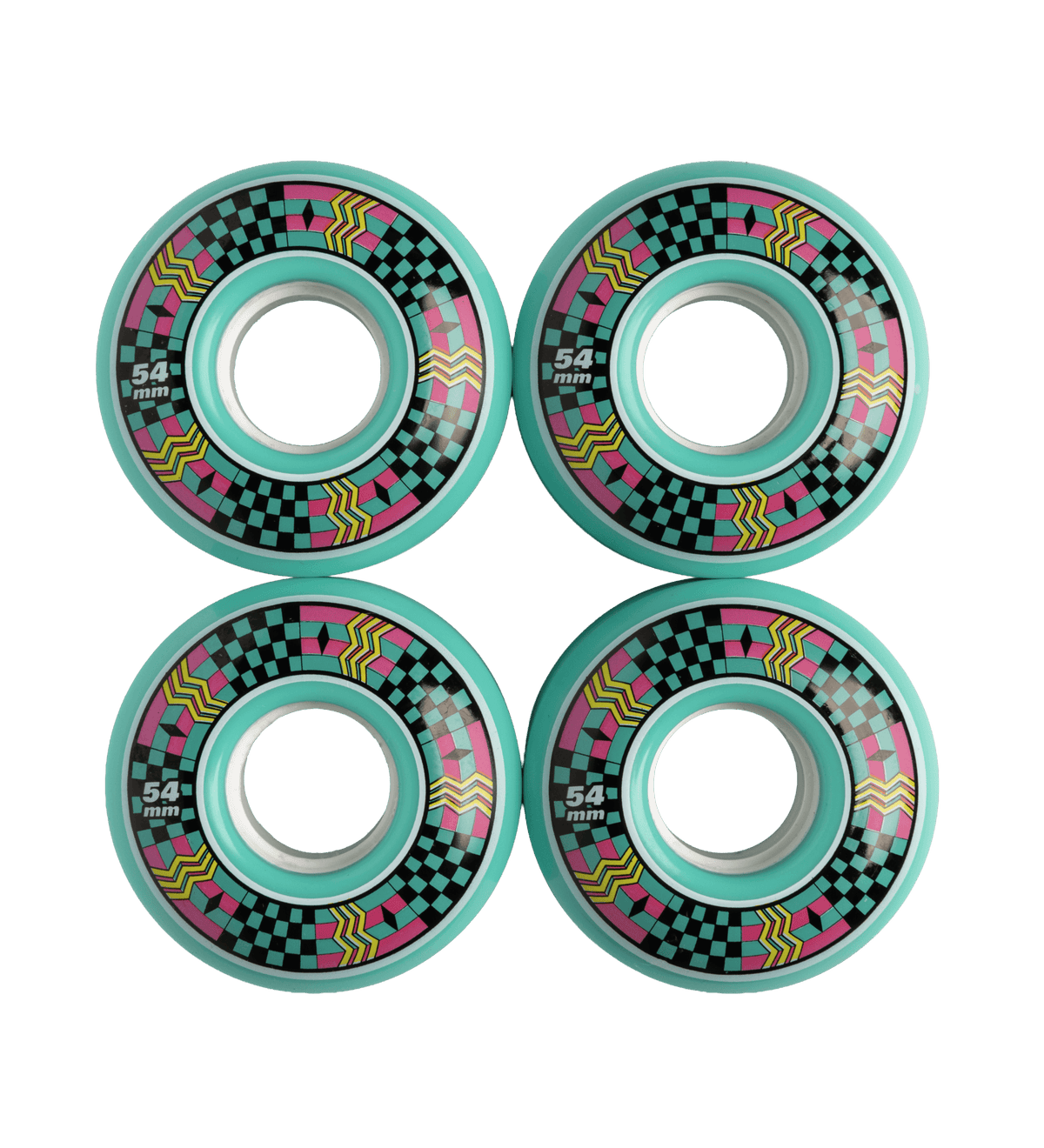 4-Piece Geometric Cruiser Skateboard Wheel Set
