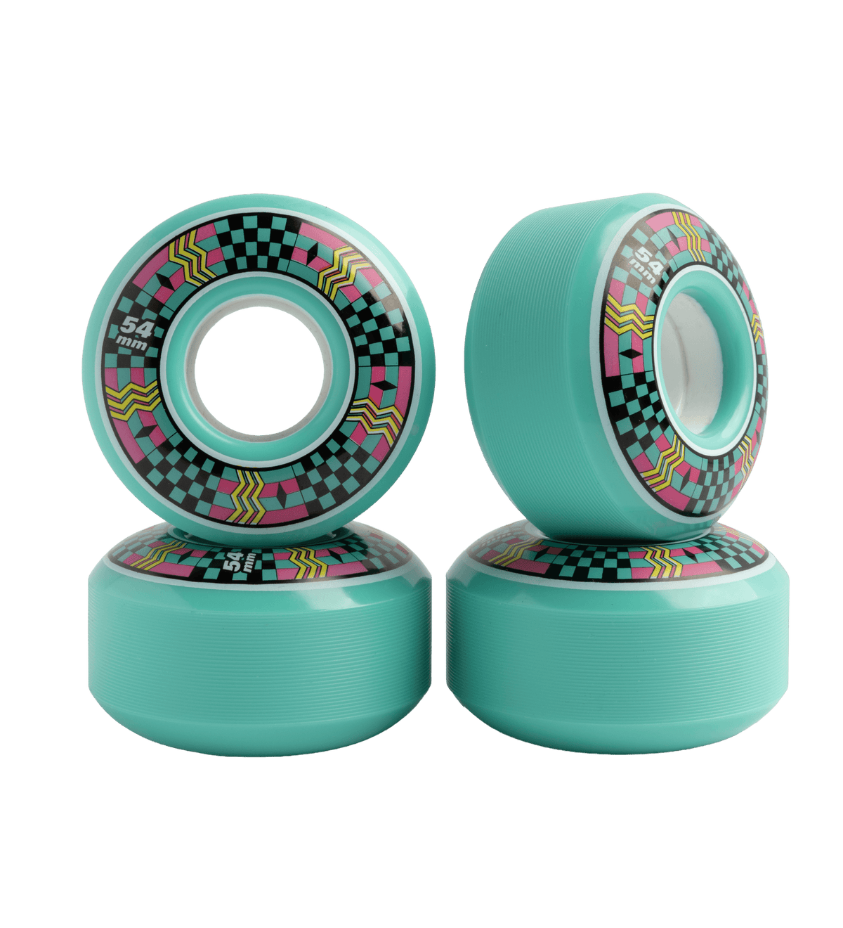 4-Piece Geometric Cruiser Skateboard Wheel Set