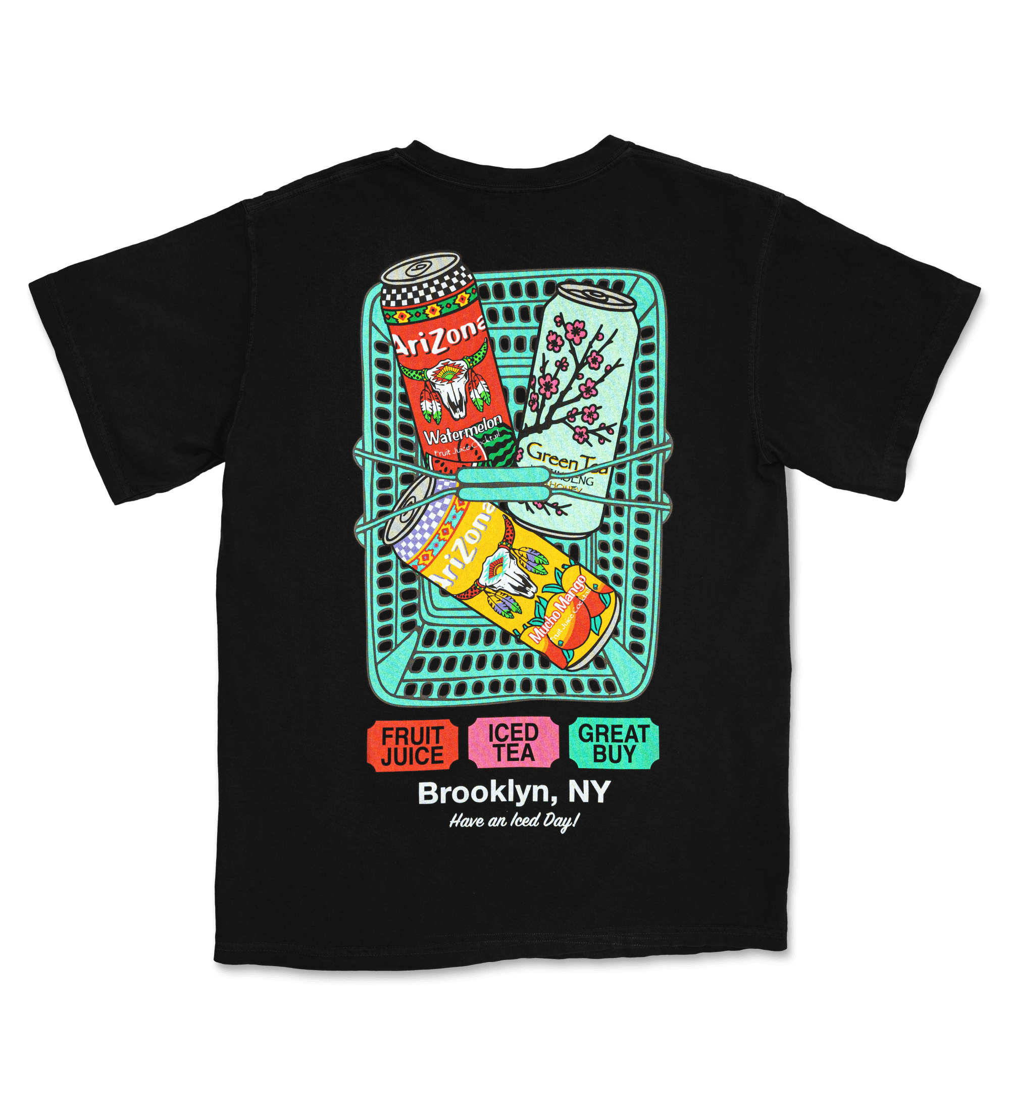 Black Big Cans in Bin Cotton T-Shirt