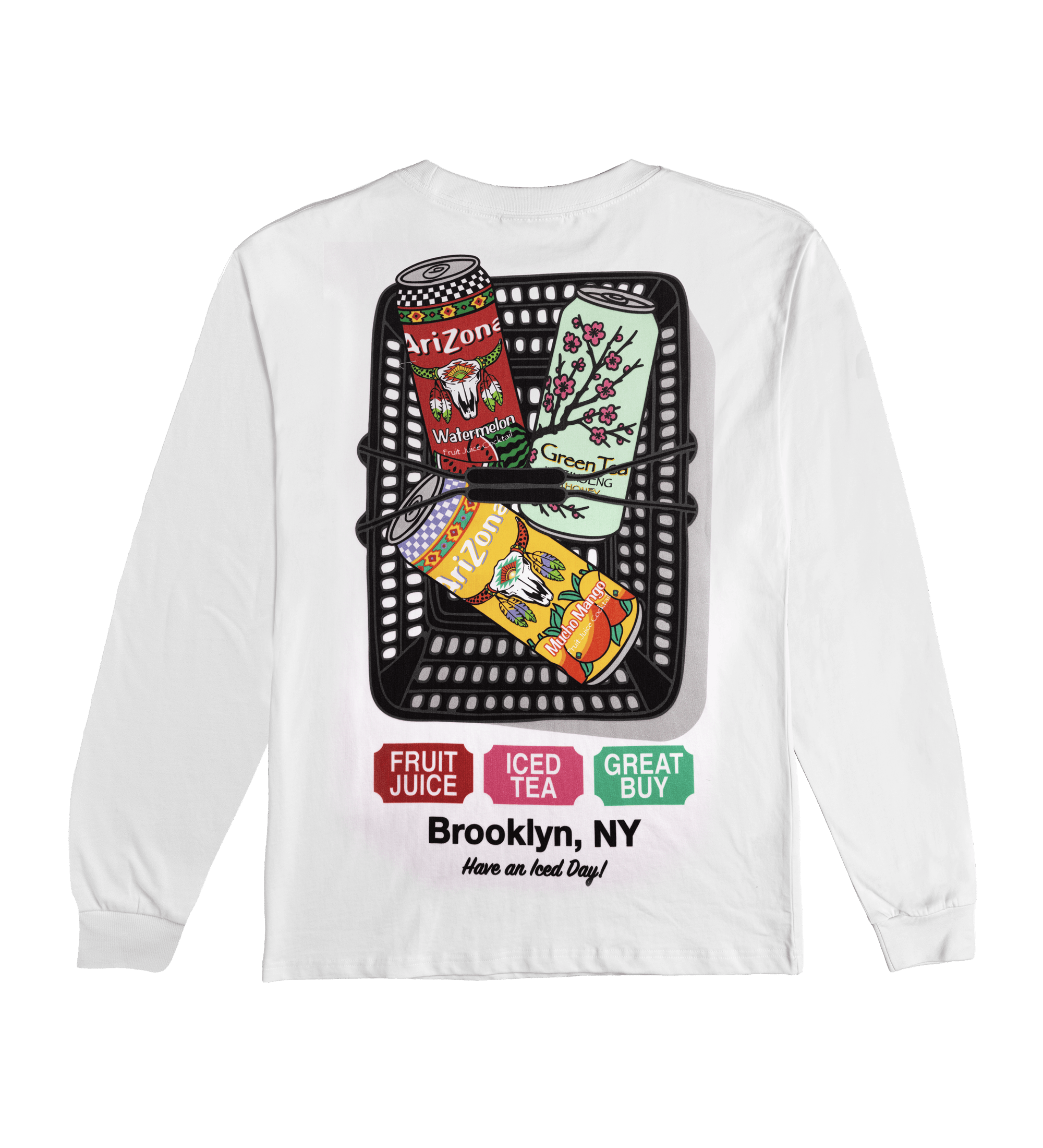 White Big Cans in Bin Cotton Long-Sleeve T-shirt