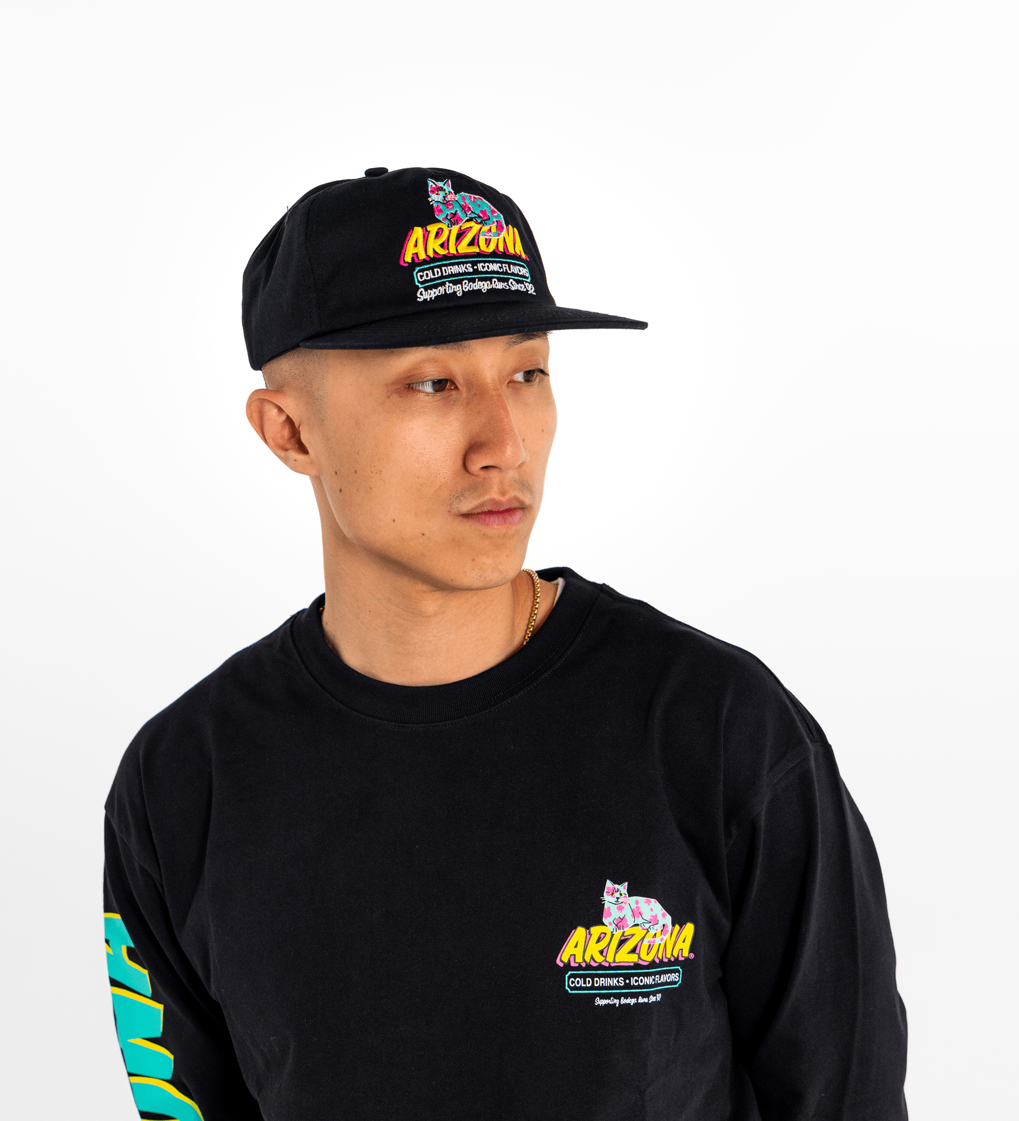 Black Bodega Cat Snapback Hat