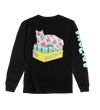 Black Cherry Blossom Bodega Cat Long-Sleeve T-Shirt