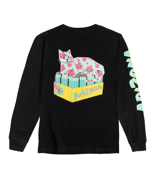 Black Cherry Blossom Bodega Cat Long-Sleeve T-Shirt – DrinkAriZona