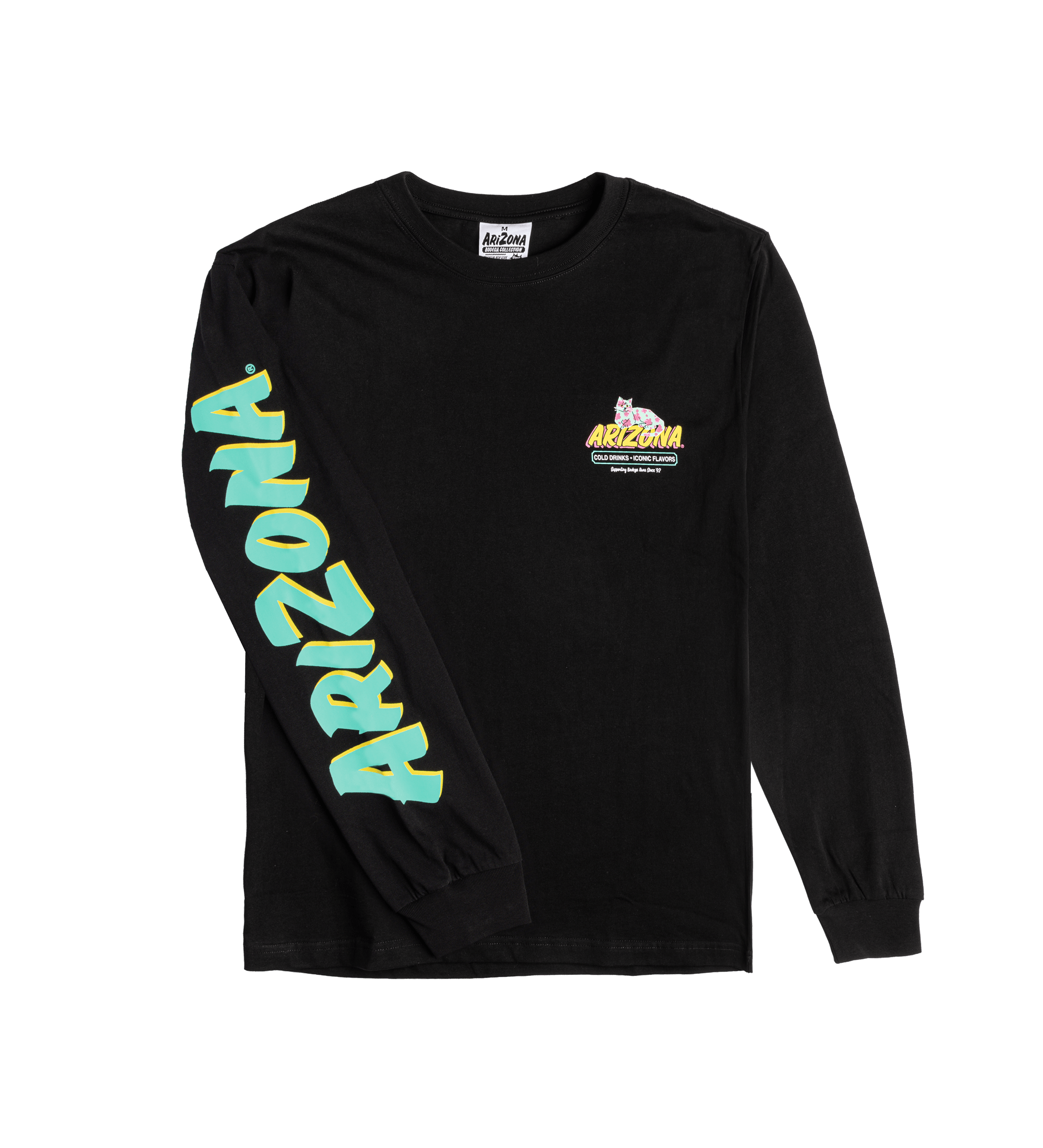 Black Cherry Blossom Bodega Cat Long-Sleeve T-Shirt