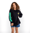 Black Cherry Blossom Bodega Cat Long-Sleeve T-Shirt