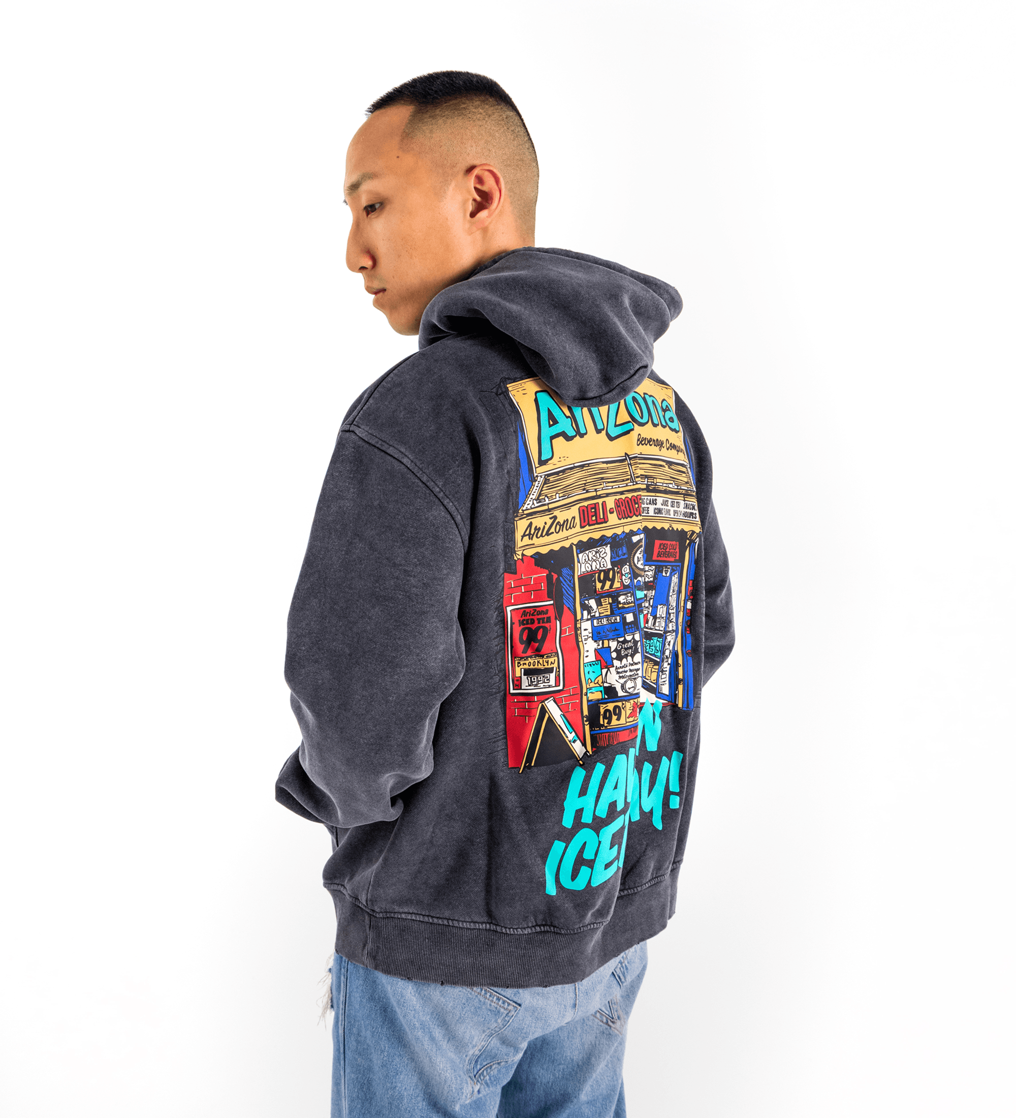 Gray Bodega Storefront Cotton-Blend Hoodie