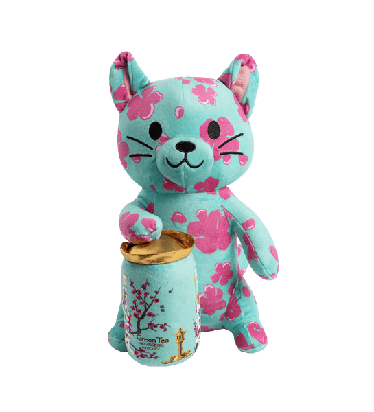 Teal & Pink Cherry Blossom Bodega Cat Plush Toy – DrinkAriZona Teal & Pink Cherry Blossom Bodega Cat Plush Toy – DrinkAriZona