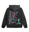 Charcoal Green Tea Cherry Blossom Cotton-Blend Hoodie