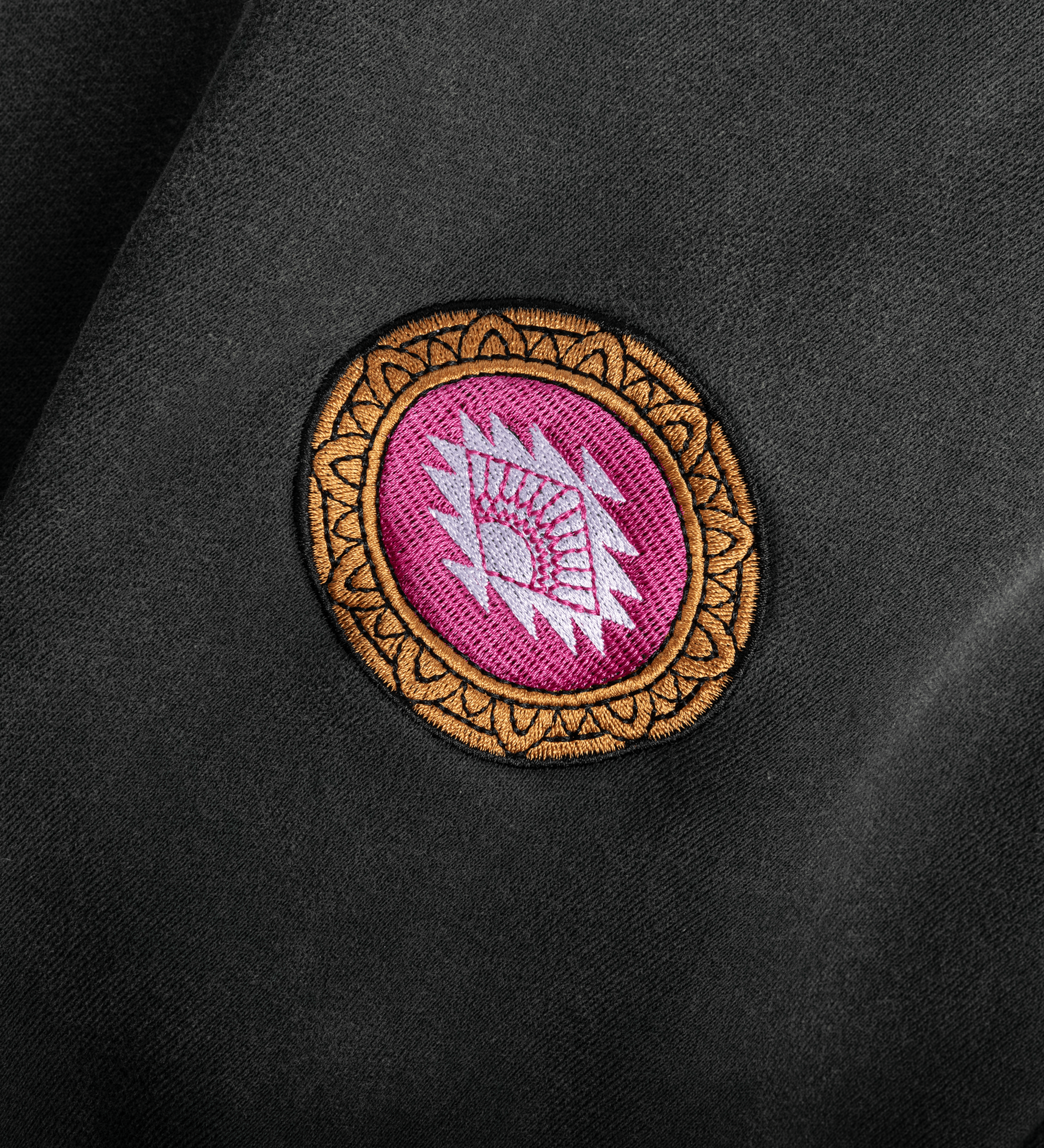 Charcoal Green Tea Cherry Blossom Cotton-Blend Hoodie