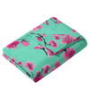 Pink & Teal Cherry Blossom Double-Sided Blanket