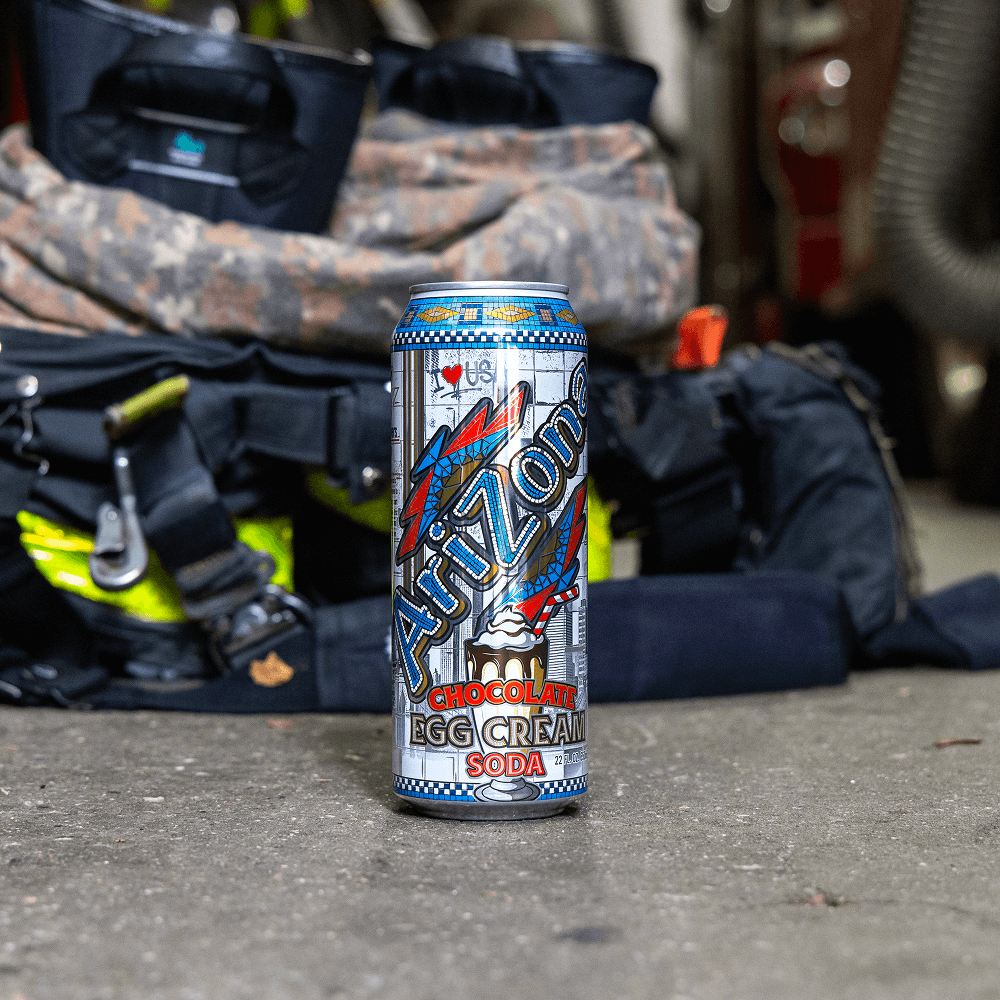 Can of Arizona chocolate egg cream soda