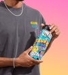 Person holding a colorful 'Club Arizona' water bottle against a gradient background Lifestyle Image