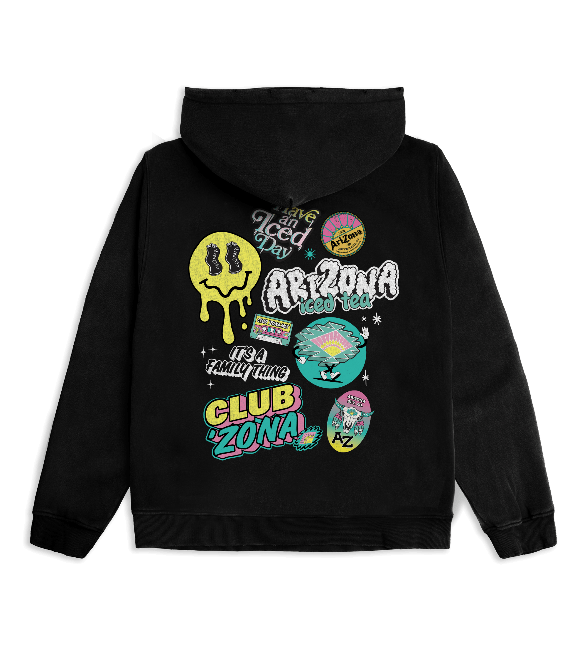 Washed Black Club ’Zona Sticker Hoodie