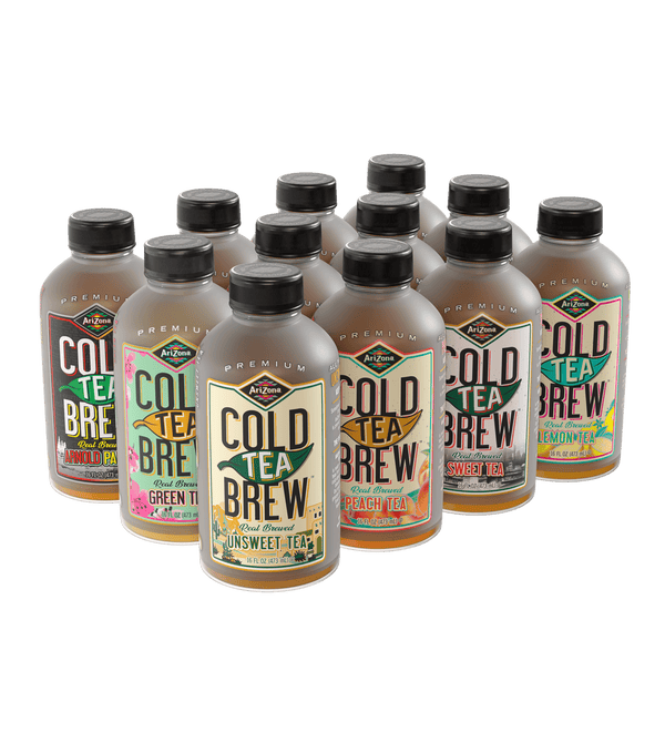 Assorted bottles of AZ Cold Tea Brew 