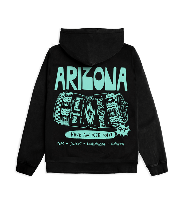 Black & Teal Scratch Doodle Cotton-Blend Hoodie
