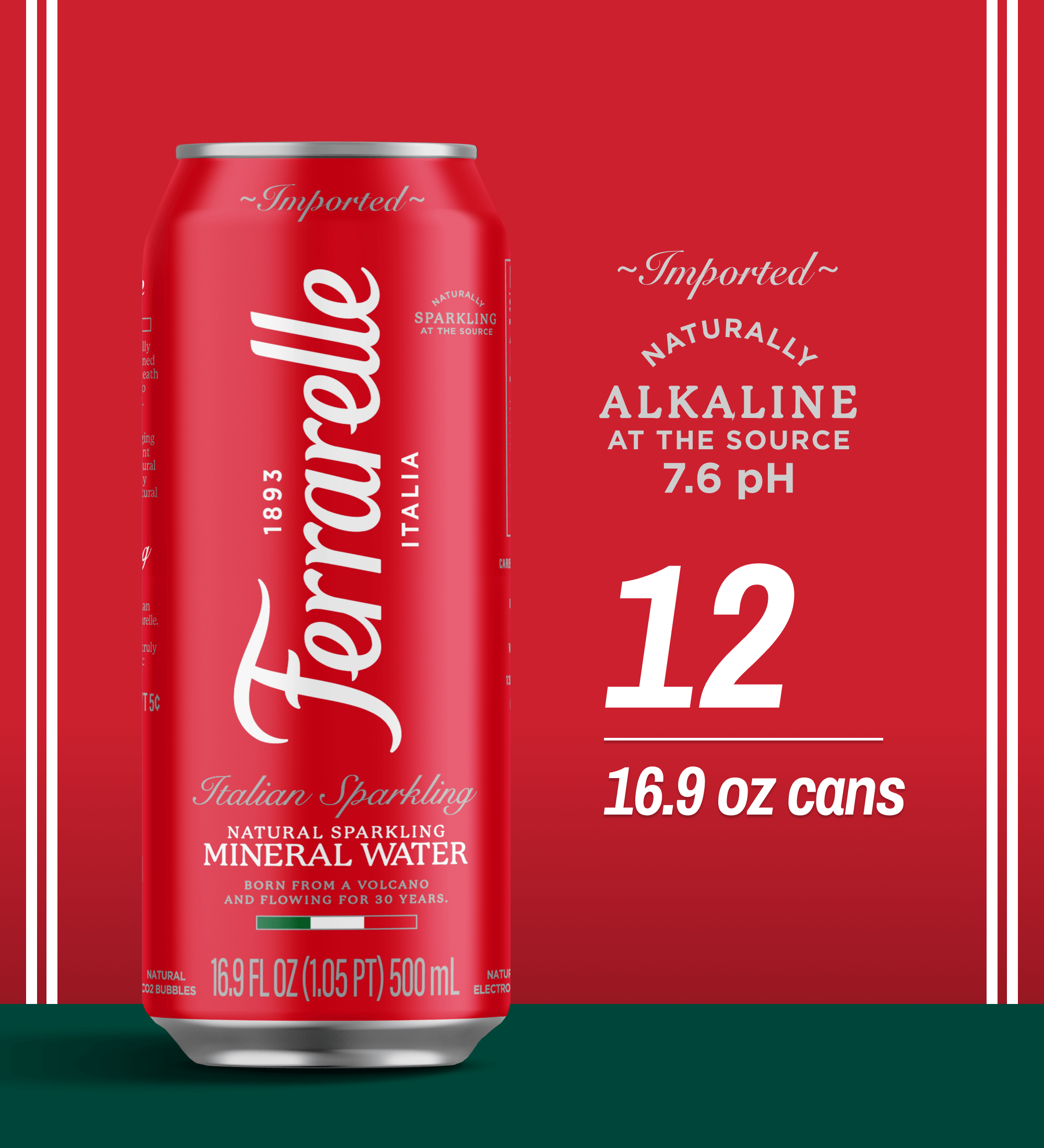 Ferrarelle Italian Sparkling Water | 16.9 oz. / 12-pack