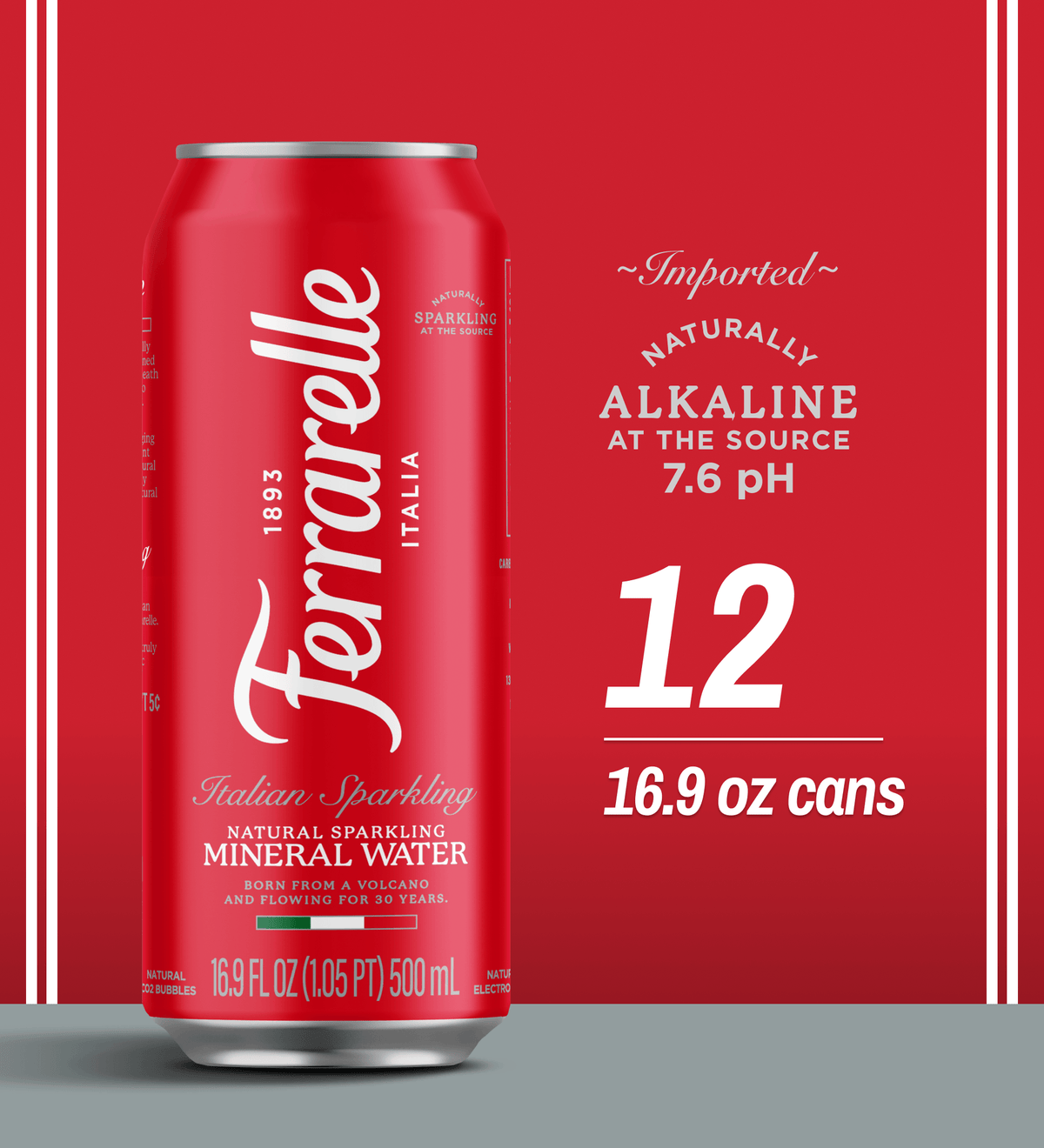 Ferrarelle Italian Sparkling Water | 16.9 oz. / 12-pack
