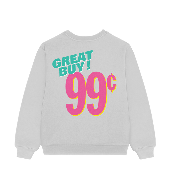 Gray AZ sweatshirt with 'GREAT BUY! 99¢' text