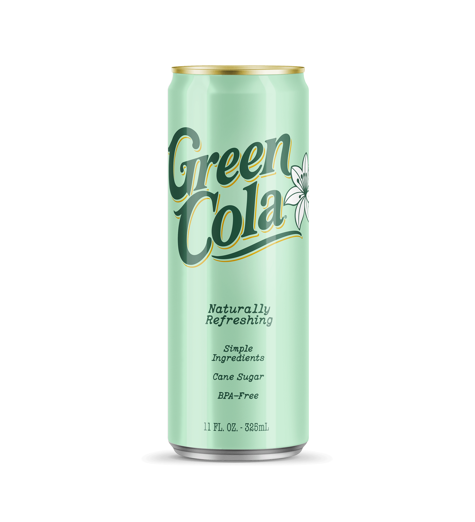 A single 11 fl. oz. Green Cola