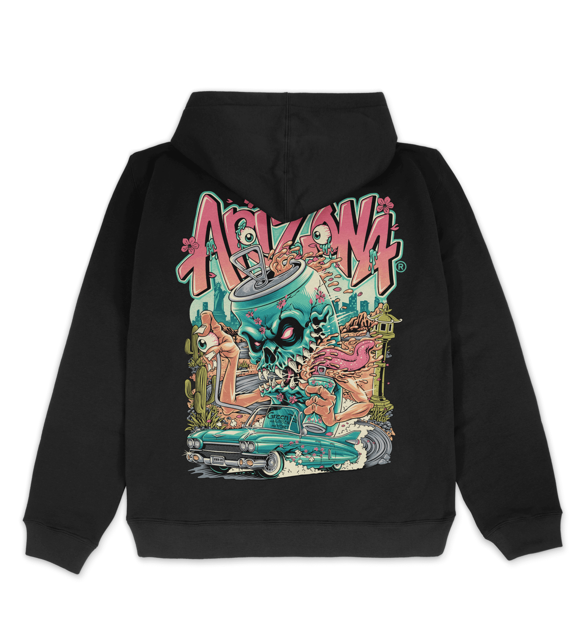 Evil Green Tea Black Cotton Hoodie